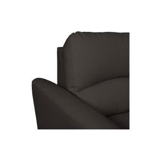 Canapé d'angle convertible en cuir de luxe italien , 5 places LUGANO, chocolat, angle droit