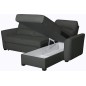 Canapé d'angle convertible en cuir de luxe italien , 5 places LUGANO, gris foncé, angle droit Canapé d'angle convertible en cuir de luxe italien , 5 places LUGANO, gris foncé, angle droit