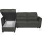 - Canapé d'angle convertible en cuir de luxe italien , 5 places LUGANO, gris foncé, angle gauche - Canapé d'angle convertible en cuir de luxe italien , 5 places LUGANO, gris foncé, angle gauche