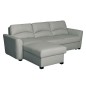 Canapé d'angle convertible en cuir de luxe italien , 5 places LUGANO, gris clair, angle gauche Canapé d'angle convertible en cuir de luxe italien , 5 places LUGANO, gris clair, angle gauche