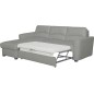 Canapé d'angle convertible en cuir de luxe italien , 5 places LUGANO, gris clair, angle gauche Canapé d'angle convertible en cuir de luxe italien , 5 places LUGANO, gris clair, angle gauche