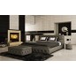 Lit en cuir italien de luxe FARNIENTE, gris foncé, 140x190 Lit en cuir italien de luxe FARNIENTE, gris foncé, 140x190