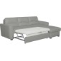 Canapé d'angle convertible en cuir de luxe italien , 5 places LUGANO, gris clair, angle droit Canapé d'angle convertible en cuir de luxe italien , 5 places LUGANO, gris clair, angle droit