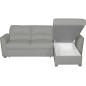 Canapé d'angle convertible en cuir de luxe italien , 5 places LUGANO, gris clair, angle droit Canapé d'angle convertible en cuir de luxe italien , 5 places LUGANO, gris clair, angle droit
