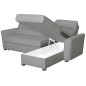 Canapé d'angle convertible en cuir de luxe italien , 5 places LUGANO, gris clair, angle droit Canapé d'angle convertible en cuir de luxe italien , 5 places LUGANO, gris clair, angle droit