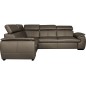 - Canapé d'angle en 100% cuir de luxe italien , 5 places Cintia, couleur taupe, angle gauche - Canapé d'angle en 100% cuir de luxe italien , 5 places Cintia, couleur taupe, angle gauche