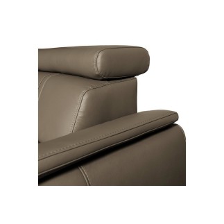 - Canapé d'angle en 100% cuir de luxe italien , 5 places Cintia, couleur taupe, angle gauche
