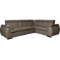 Canapé d'angle en 100% cuir de luxe italien , 5 places Cintia, couleur taupe, angle droit Canapé d'angle en 100% cuir de luxe italien , 5 places Cintia, couleur taupe, angle droit