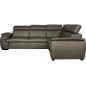 Canapé d'angle en 100% cuir de luxe italien , 5 places Cintia, couleur taupe, angle droit Canapé d'angle en 100% cuir de luxe italien , 5 places Cintia, couleur taupe, angle droit