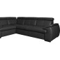 Canapé d'angle en 100% cuir de luxe italien , 5 places Cintia, couleur noir, angle gauche