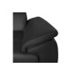 Canapé d'angle en 100% cuir de luxe italien , 5 places Cintia, couleur noir, angle gauche