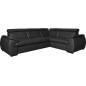 Canapé d'angle en 100% cuir de luxe italien , 5 places Cintia, couleur noir, angle droit Canapé d'angle en 100% cuir de luxe italien , 5 places Cintia, couleur noir, angle droit