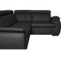 Canapé d'angle en 100% cuir de luxe italien , 5 places Cintia, couleur noir, angle droit Canapé d'angle en 100% cuir de luxe italien , 5 places Cintia, couleur noir, angle droit