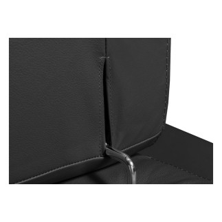 Canapé d'angle en 100% cuir de luxe italien , 5 places Cintia, couleur noir, angle droit