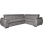 Canapé d'angle en 100% cuir de luxe italien , 5 places Cintia, couleur gris clair, angle droit Canapé d'angle en 100% cuir de luxe italien , 5 places Cintia, couleur gris clair, angle droit