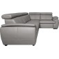 Canapé d'angle en 100% cuir de luxe italien , 5 places Cintia, couleur gris clair, angle droit Canapé d'angle en 100% cuir de luxe italien , 5 places Cintia, couleur gris clair, angle droit