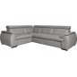 Canapé d'angle en 100% cuir de luxe italien , 5 places Cintia, couleur gris clair, angle gauche Canapé d'angle en 100% cuir de luxe italien , 5 places Cintia, couleur gris clair, angle gauche