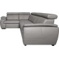 Canapé d'angle en 100% cuir de luxe italien , 5 places Cintia, couleur gris clair, angle gauche Canapé d'angle en 100% cuir de luxe italien , 5 places Cintia, couleur gris clair, angle gauche