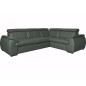 Canapé d'angle en 100% cuir de luxe italien , 5 places Cintia, couleur gris foncé, angle droit Canapé d'angle en 100% cuir de luxe italien , 5 places Cintia, couleur gris foncé, angle droit