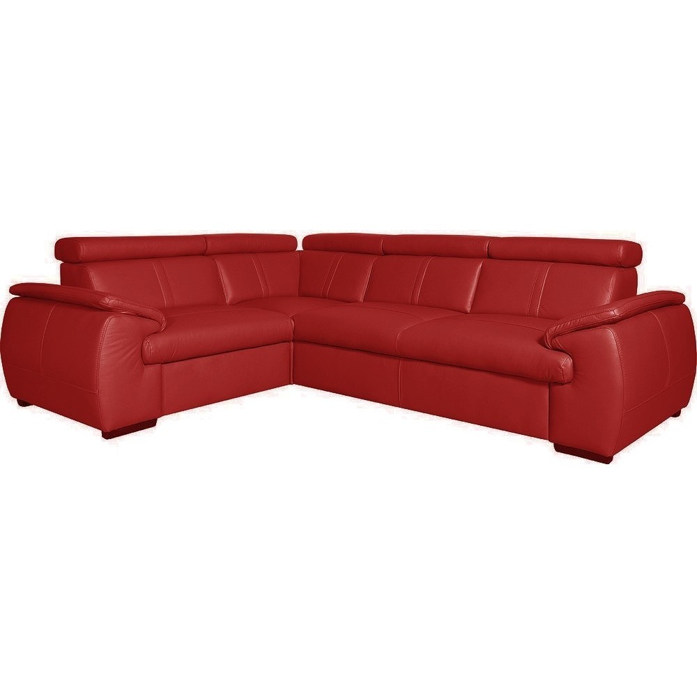 - Canapé d'angle en 100% cuir de luxe italien , 5 places Cintia, couleur rouge foncé, angle gauche - Canapé d'angle en 100% cuir de luxe italien , 5 places Cintia, couleur rouge foncé, angle gauche