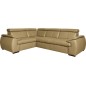 Canapé d'angle en 100% cuir de luxe italien , 5 places Cintia, couleur beige, angle gauche Canapé d'angle en 100% cuir de luxe italien , 5 places Cintia, couleur beige, angle gauche