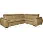 Canapé d'angle en 100% cuir de luxe italien , 5 places Cintia, couleur beige, angle droit Canapé d'angle en 100% cuir de luxe italien , 5 places Cintia, couleur beige, angle droit