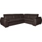 Canapé d'angle en 100% cuir de luxe italien , 5 places Cintia, couleur chocolat, angle droit Canapé d'angle en 100% cuir de luxe italien , 5 places Cintia, couleur chocolat, angle droit