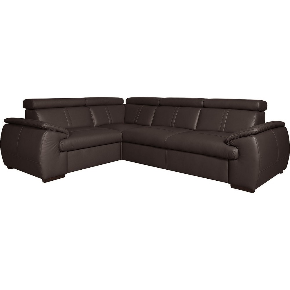 Canapé d'angle en 100% cuir de luxe italien , 5 places Cintia, couleur chocolat, angle gauche Canapé d'angle en 100% cuir de luxe italien , 5 places Cintia, couleur chocolat, angle gauche