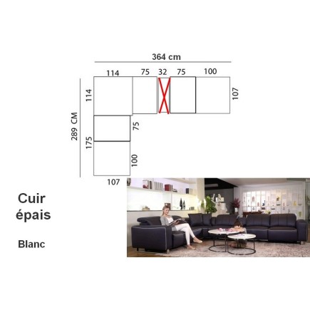 1er paiement commande: Canapé d'angle relax cuir EPAIS buffle italien luxe double relax électrique sans bar personnalisé sur dem