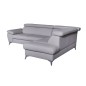 Canapé d'angle convertible en cuir italien de luxe 5 places WARREN II, avec coffre, beige, angle droit