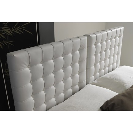 Lit en cuir italien de luxe DUO, blanc, 140x190