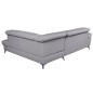 Canapé d'angle convertible en cuir italien de luxe 5 places WARREN II, avec coffre, noir, angle droit