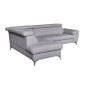 Canapé d'angle convertible en cuir italien de luxe 5/6 places WARREN II, avec coffre, noir, angle gauche