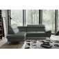 Canapé d'angle convertible en cuir italien de luxe 5/6 places WARREN II, avec coffre, gris foncé, angle gauche Canapé d'angle convertible en cuir italien de luxe 5/6 places WARREN II, avec coffre, gris foncé, angle gauche
