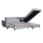 Canapé d'angle convertible en cuir italien de luxe 5/6 places WARREN II, avec coffre, gris foncé, angle gauche Canapé d'angle convertible en cuir italien de luxe 5/6 places WARREN II, avec coffre, gris foncé, angle gauche