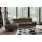Canapé d'angle convertible en cuir italien de luxe 5/6 places WARREN II, avec coffre, taupe, angle gauche Canapé d'angle convertible en cuir italien de luxe 5/6 places WARREN II, avec coffre, taupe, angle gauche