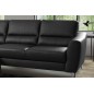 - Canapé d'angle convertible en cuir italien de luxe 5 places SANTORIN, avec coffre, noir, angle gauche - Canapé d'angle convertible en cuir italien de luxe 5 places SANTORIN, avec coffre, noir, angle gauche