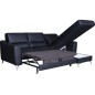 Canapé d'angle convertible en cuir italien de luxe 5 places SANTORIN, avec coffre, noir, angle droit Canapé d'angle convertible en cuir italien de luxe 5 places SANTORIN, avec coffre, noir, angle droit