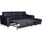 Canapé d'angle convertible en cuir italien de luxe 5 places SANTORIN, avec coffre, noir, angle droit Canapé d'angle convertible en cuir italien de luxe 5 places SANTORIN, avec coffre, noir, angle droit
