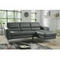 Canapé d'angle convertible en cuir italien de luxe 5 places SANTORIN, avec coffre, gris foncé, angle droit Canapé d'angle convertible en cuir italien de luxe 5 places SANTORIN, avec coffre, gris foncé, angle droit