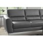 Canapé d'angle convertible en cuir italien de luxe 5 places SANTORIN, avec coffre, gris foncé, angle droit Canapé d'angle convertible en cuir italien de luxe 5 places SANTORIN, avec coffre, gris foncé, angle droit