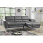 Canapé d'angle convertible en cuir italien de luxe 5 places SANTORIN, avec coffre, gris clair, angle droit Canapé d'angle convertible en cuir italien de luxe 5 places SANTORIN, avec coffre, gris clair, angle droit