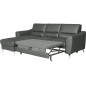 - Canapé d'angle convertible en cuir italien de luxe 5 places SANTORIN, avec coffre, gris foncé, angle gauche - Canapé d'angle convertible en cuir italien de luxe 5 places SANTORIN, avec coffre, gris foncé, angle gauche