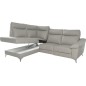 - Canapé d'angle en cuir italien de luxe 5 places LUZERNE, avec relax électrique et coffre, gris clair, angle gauche - Canapé d'angle en cuir italien de luxe 5 places LUZERNE, avec relax électrique et coffre, gris clair, angle gauche