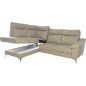 Canapé d'angle en cuir italien de luxe 5 places LUZERNE, avec relax électrique et coffre, beige, angle gauche Canapé d'angle en cuir italien de luxe 5 places LUZERNE, avec relax électrique et coffre, beige, angle gauche
