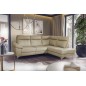 Canapé d'angle en cuir italien de luxe 5 places LUZERNE, avec relax électrique et coffre, beige, angle droit Canapé d'angle en cuir italien de luxe 5 places LUZERNE, avec relax électrique et coffre, beige, angle droit