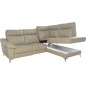 Canapé d'angle en cuir italien de luxe 5 places LUZERNE, avec relax électrique et coffre, beige, angle droit Canapé d'angle en cuir italien de luxe 5 places LUZERNE, avec relax électrique et coffre, beige, angle droit