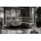 Canapé d'angle en cuir italien de luxe 5 places LUZERNE, avec relax électrique et coffre, gris foncé, angle droit Canapé d'angle en cuir italien de luxe 5 places LUZERNE, avec relax électrique et coffre, gris foncé, angle droit