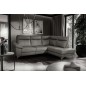 Canapé d'angle en cuir italien de luxe 5 places LUZERNE, avec relax électrique et coffre, gris foncé, angle droit Canapé d'angle en cuir italien de luxe 5 places LUZERNE, avec relax électrique et coffre, gris foncé, angle droit
