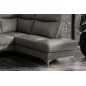 Canapé d'angle en cuir italien de luxe 5 places LUZERNE, avec relax électrique et coffre, gris foncé, angle droit Canapé d'angle en cuir italien de luxe 5 places LUZERNE, avec relax électrique et coffre, gris foncé, angle droit